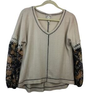 Tru Self NWT Waffle Knit Boho Top Medium